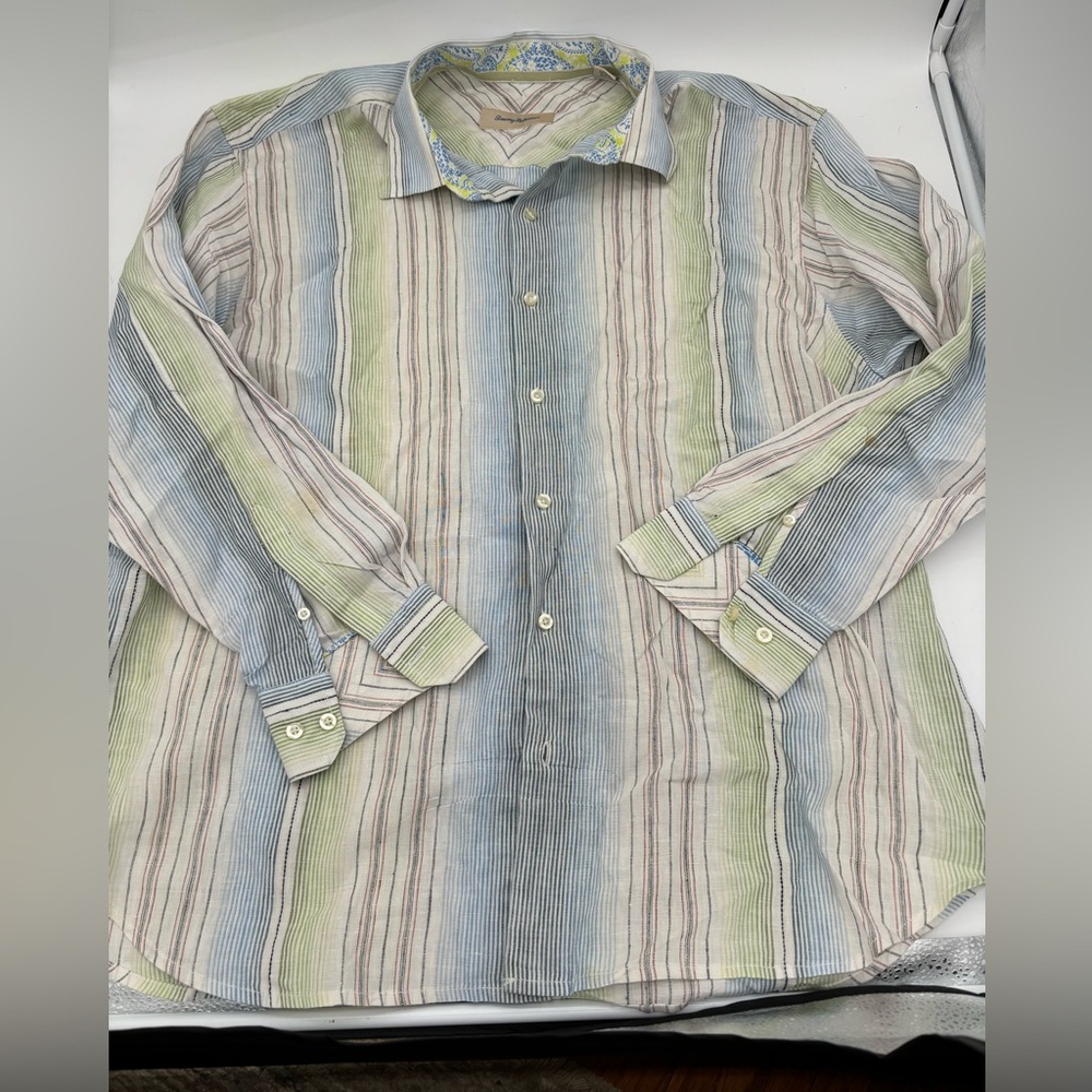 Tommy Hilfiger 100%‎ linen long sleeve shirt sz XXL